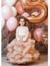 Mauve Velvet Tulle Cloud Flower Girl Dress